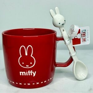 Miffy Bunny Rabbit Mug w/ Spoon Kawaii BRAND NEW 16 Oz